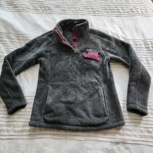 Patagonia Grey Purple Retool Snap-T Fleece Pullover